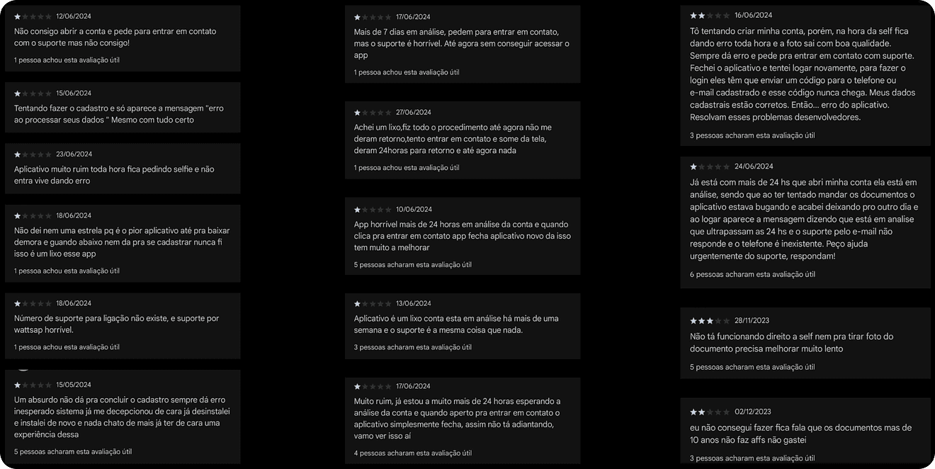 App store reviews complaining about onboarding