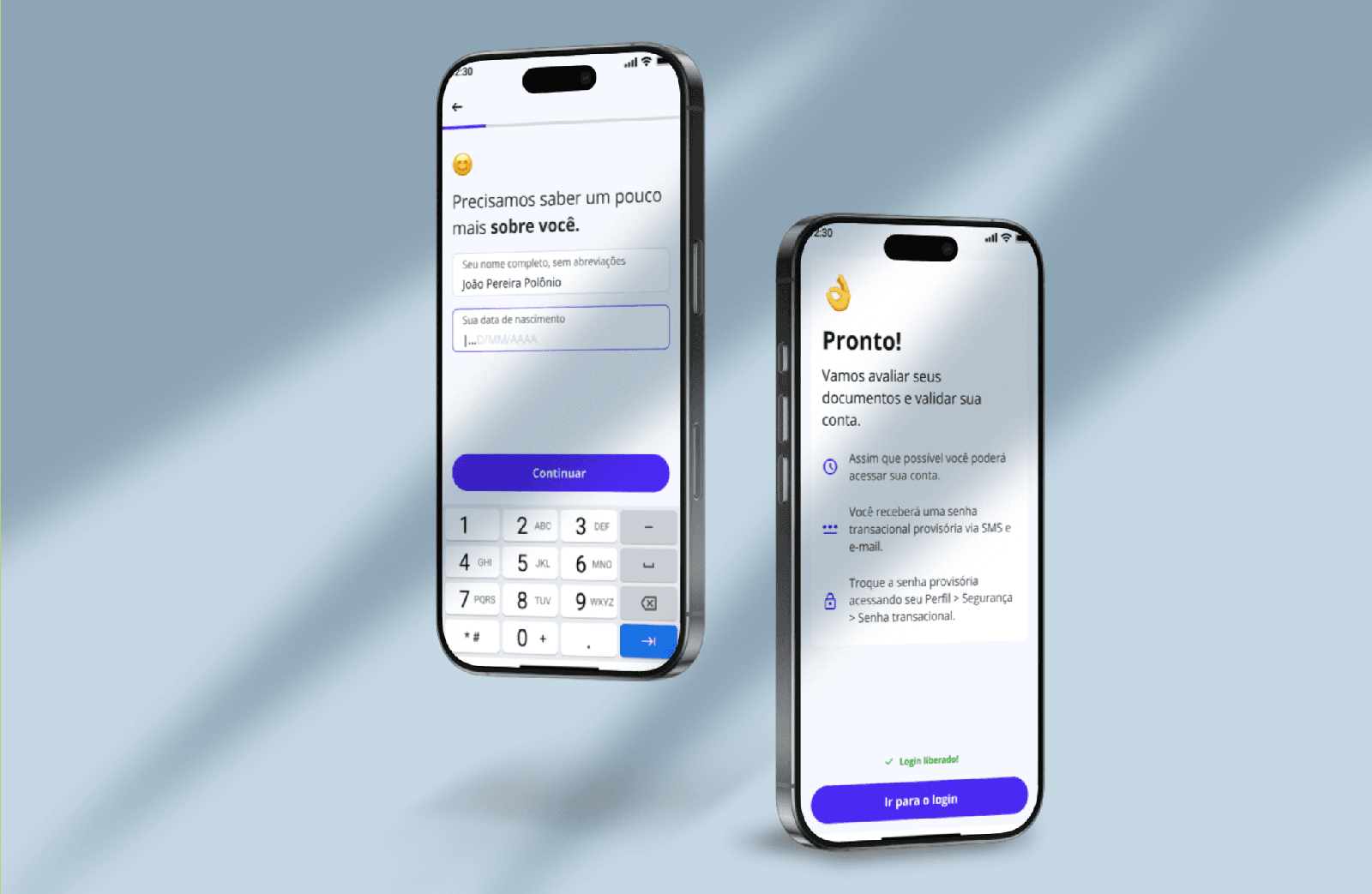 Redesigned banking onboarding screens