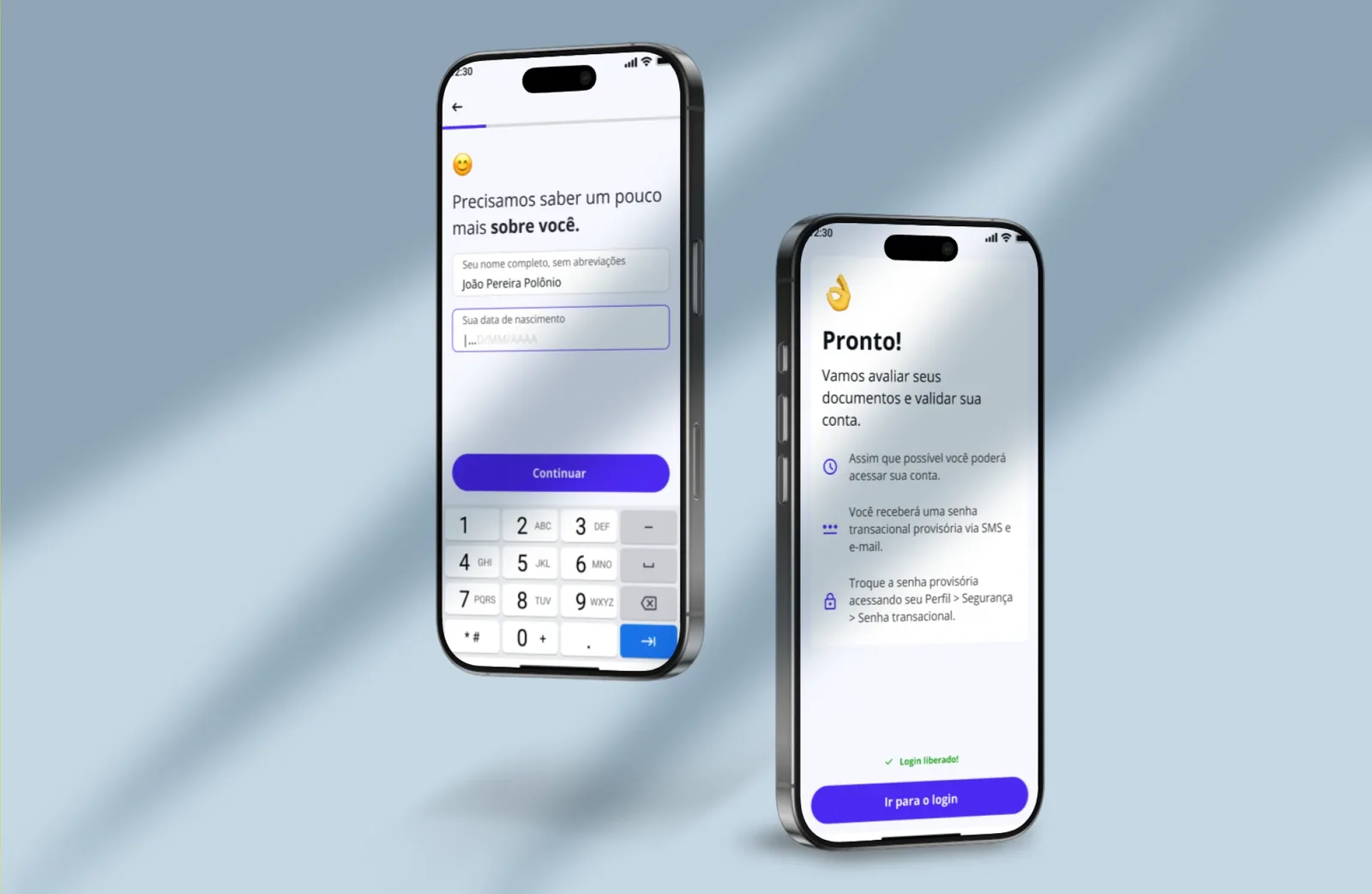 Redesigned banking onboarding screens